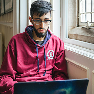 Student studying