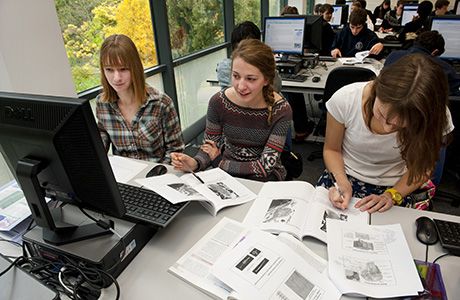Students studying
