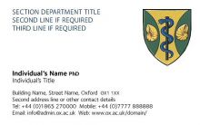 College business card
