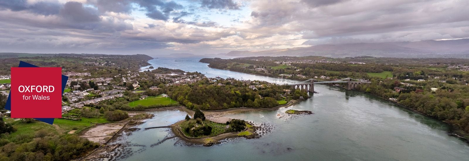 Aerial view of Telford's Suspension Bridge