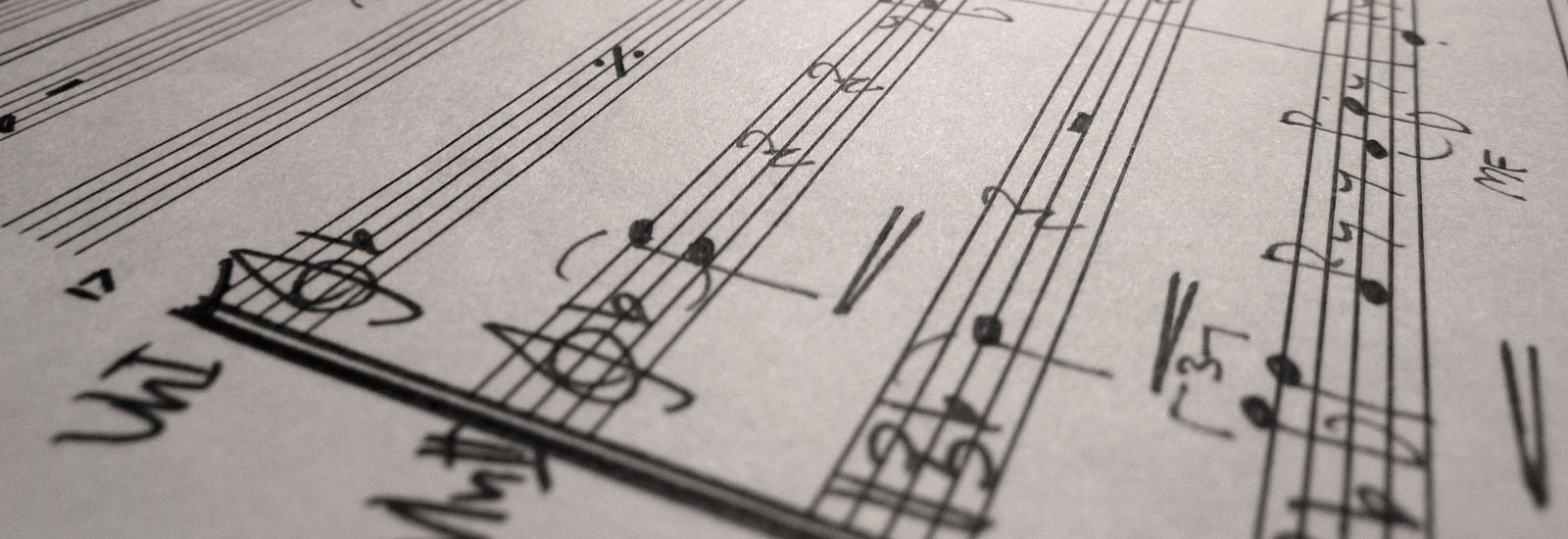 A close up of handwritten sheet music