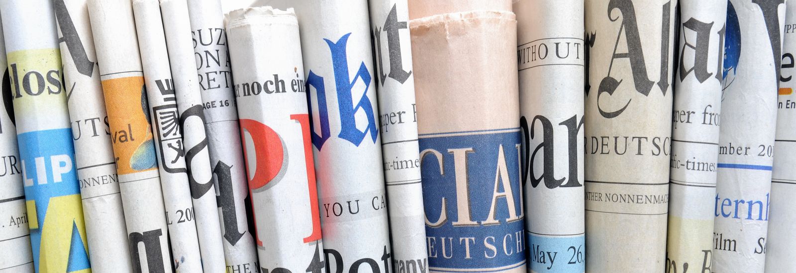 Row of newspapers