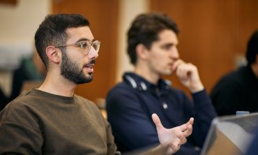 Students talking in a class