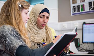 students at a computer