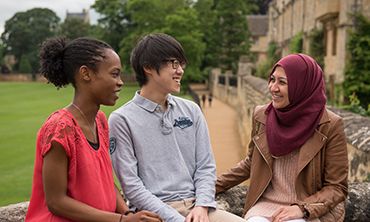 Students socialising at a college