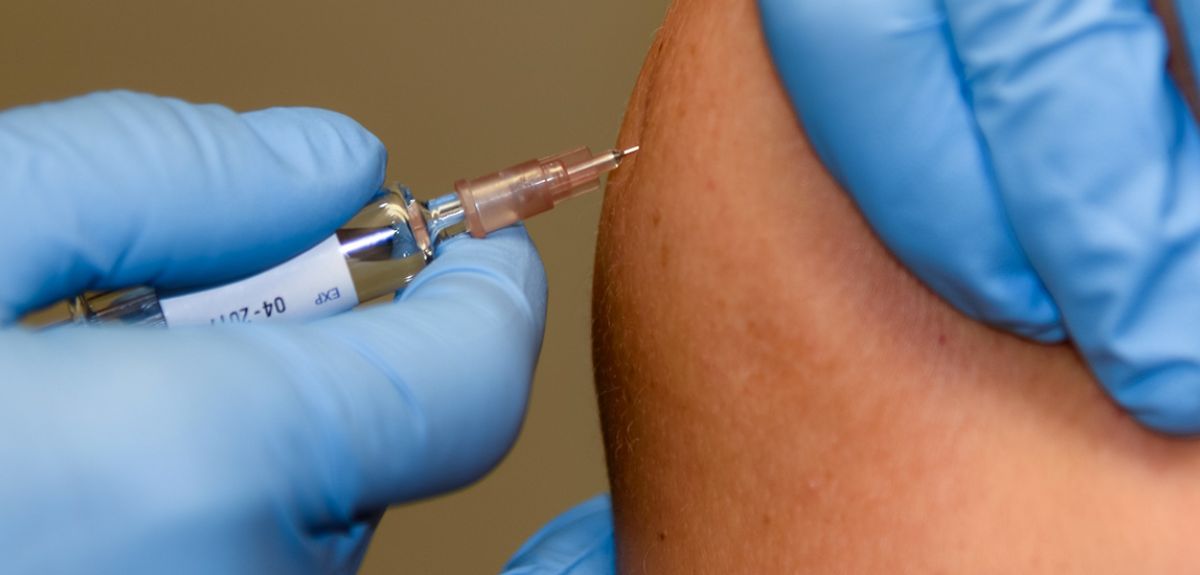 Close up of injection